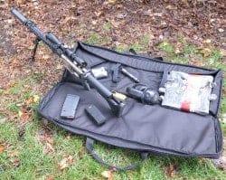 designated marksman rifle on mat