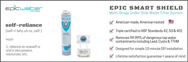 Epic Smart Shield ad - self reliance with product with frame - 600x200