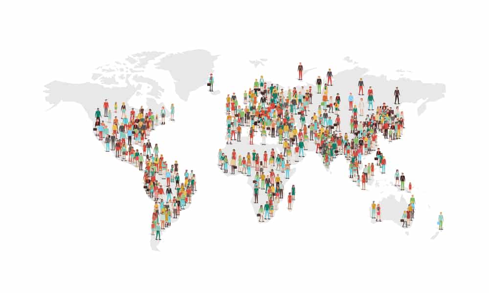 Carte de la densité de la population mondiale