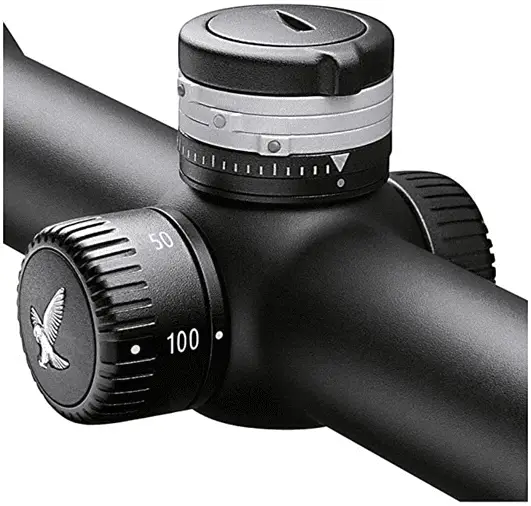 ballistic turret adjustment knobs offer quick and accurate changes for windage and elevation in the field.  The side focus parallax adjustment  keeps the reticle in focus