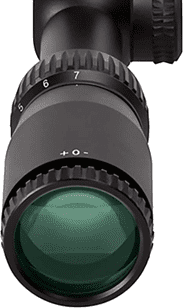 Vortex Optics Crossfire II fast focus eye piece keeps the second focal plane reticle sharp and clear