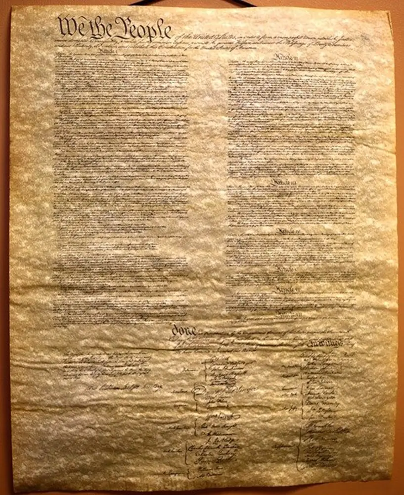 The Constitution listing civil liberties