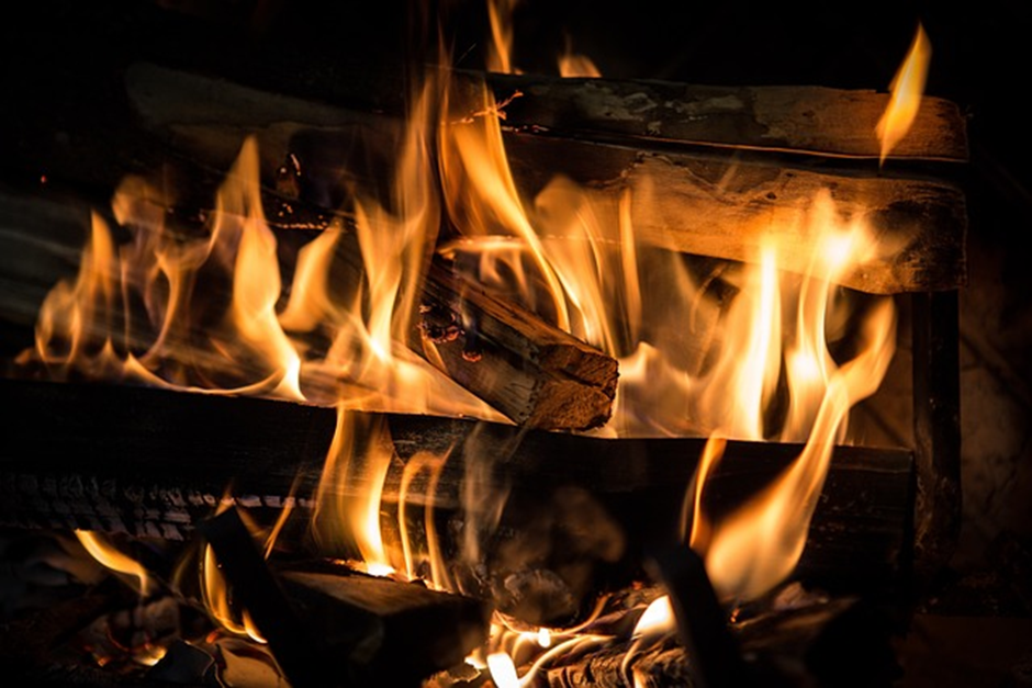 fire to keep family members warm